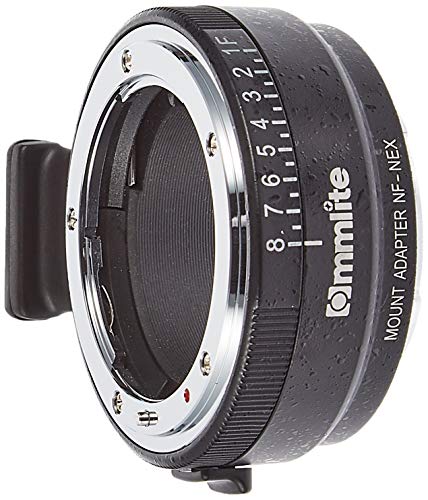 Commlite CM-NF-NEX cable para cámara fotográfica, adaptador - Adaptador para objetivo fotográfico (Nikon Al, Nikon AI-S, Nikon D, Nikon F, Nikon G, E mount, Negro, Plata, Aluminio, Sony E-Mount, 168 g)
