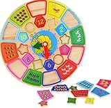 Material: madera EEvER Juguetes de Desarrollo temprano Juguete Educativo de Madera de la Historieta del Reloj Tiempo de Aprendizaje temprano Número de Formas Color Animal Juguete cognoscitivo (Caracoles)