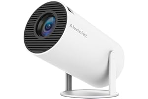 ALWTNIET Proyector 4k 1080P Full HD Soporte, Mini Proyector Portátil con Android 11, 200ANSI 8000 Lumens, Videoproyector WiFi 6 BT 5.0, Cine Proyector 180 °Se Puede Girar para TV Stick (Blanco)
