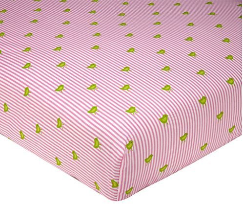 Sadie & Scout – Bird & Pinstripe Crib Sheet. by Sadie & Scout