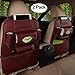 Price comparison product image HONCENMAX 2 Pack Car Seat Back Organizer Pocket Backseat Protector Storage Kick Mat Ipad Mini Holder Iphone Cup Holder Umbrella Tissue Box Great Travel Accessory PU Leather Red