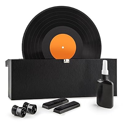 auna Vinyl Clean - Set d'entretien pour vinyles machine à laver les disques vinyles LP EP (tous formats de disques, nettoyage antistatique, format valise compact et transportable partout)