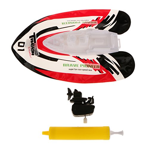 Kinder Aufblasbare Wind Up Schnellboot Boot Pool Badspielzeug Wasserspielzeug - 5