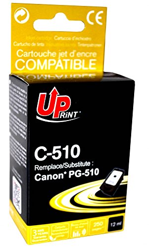 Cartouche compatible CANON PG-510 - Noir - marque : UPrint C-510B - Imprimantes : PIXMA IP2700 / PIXMA IP2702 / PIXMA MP230 / PIXMA MP240 / PIXMA MP250 / PIXMA MP252 / PIXMA MP260 / PIXMA MP270 / PIXMA MP272 / PIXMA MP280 / PIXMA MP282 / PIXMA MP480 / PIXMA MP490 / PIXMA MP492 / PIXMA MP495 / PIXMA MP499 / PIXMA MX320 / PIXMA MX330 / P