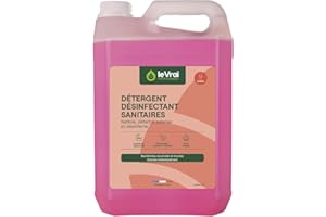 LE VRAI PROFESSIONNEL - Détergent Désinfectant Anti Calcaire Prêt à l’Emploi - Surfaces Sanitaires, Action Déperlante, Bactéricide, Levuricide - Fabrication Française - Bidon 5 L