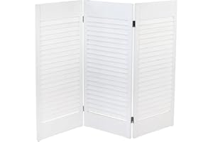 ‎GRAFELSTEIN Fensterparavent CLOSED weiß shabby mit Lamellen Hamptons Beachhouse Sichtschutz Shutters