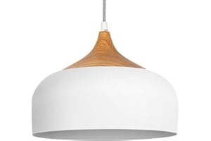 Tomons Lámpara de Techo, LED Lámpara Colgante Retro Vintage, para Bombillas E27, 30.5CM - Blanco