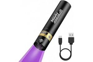 Alonefire SV95 365nm Small UV Torch 3W USB C Rechargeable Mini Black Light Money Detector for Resin Curing, Pet Urine Detection, Scorpion, Fishing, Minerals, Leaks, Cure Glue with Built-in Battery