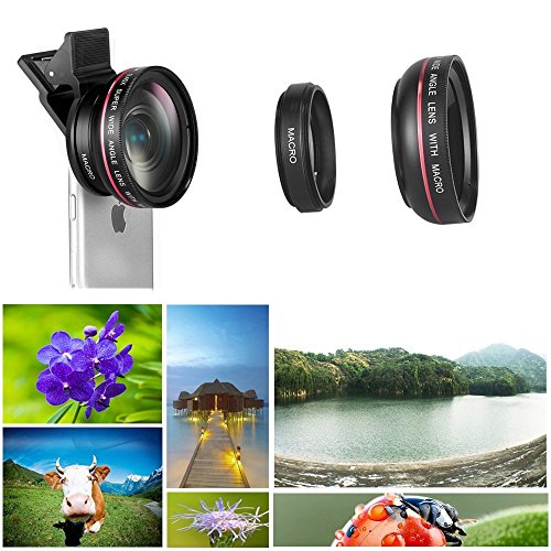Mactrem Lentes de Mov  l   ngulo Amplio Ojo de Pez de 3 en 1 Clip-On con lente angular ojo de pez para iPhone6 6s 12 5X Super Macro Lens   0 45X Wide Angle Lens para iPhone 7   7 Plus   6   6 Plus   5S   5  Samsung Galaxy S6   S6 Edge   S5  etc