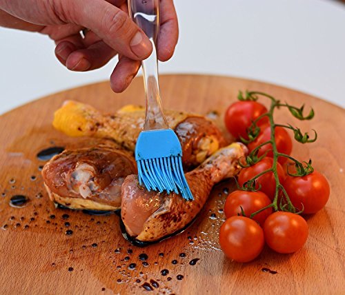 iNeibo Kitchen Silikon backpinsel/grillpinsel- BBQ Barbecue Pinsel hitzebeständig- 4er set küchen pinsel mit kristall griff- bratpinsel flexibel,langlebig mit 4 verschiedenen Farben - 6
