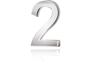 CODIROM 3D Mailbox Numbers 0-9 House Door Self-adhesive Stickers For Apartment Hotel Street Room Address (Silver) (2)