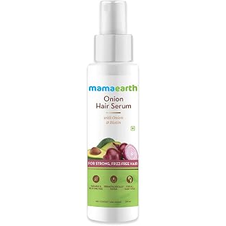Mamaearth Onion Hair Serum For Silky & Smooth Hair, Tames Frizz, with Onion & Biotin for Strong, Tangle Free & Frizz-Free - 100 ml