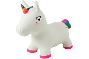 GERARDO'S Toys Jumpy Unicorn Space Hopper for Toddlers and Kids - Bouncy Hopping Toy - Children Inflatable Jumping Ball -Indoor Outdoor Fun Play - for Kids Age 24 months+