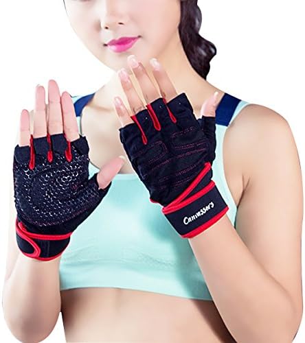 Fletion Unisex Men Women Half Finger Gloves Non-Slip Gel Pad Breathable Gloves Sportswear Training Gloves Fingerless Mittens For Yoga Weightlifting Cycling Riding Outdoor Sports