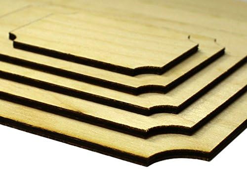 A5 PLY WOOD SCALLOPED PLAQUE CRAFT WOODEN VINTAGE SHAPE PYROGRAPHY BLANK, 4 PACK