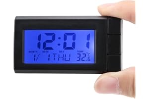 ZIYAN Fahrzeug Uhr Thermometer, Leuchtendes Auto Temperaturmesser, Digitales Display, Auto Dashboard Uhr mit Batterie für alle Automodelle