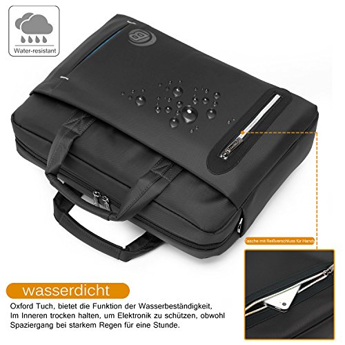 CoolBELL 17 3 Zoll Laptop Tasche mit Riemen mehrfachfach Messenger Bag Nylon Aktentasche f  r M  nner   Damen Schwarz