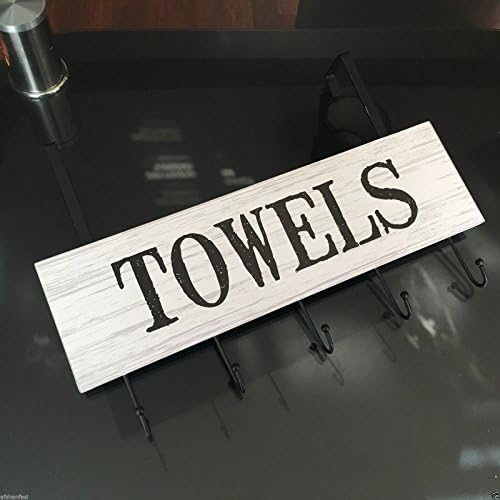 WOODEN OVER DOOR TOWEL HOOKS BATHROOM TOILET TOWEL RAIL STORAGE OVERDOOR 5 HOOK-IVORY