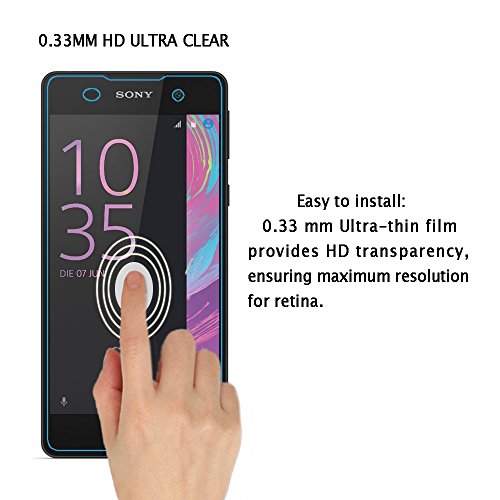 Sony Xperia E5 Panzerglas Schutzfolie 3 Stück, WEOFUN Displayschutzglas Panzerfolie für Sony Xperia E5 Schutzglas Folie 5 Zoll [0.33mm, 9H, Ultra-klar] - 2