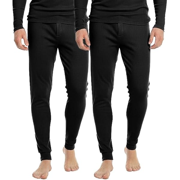 BestSale247 Set van 2 thermische onderbroek voor heren, lang, mannen