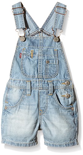 Levi's Baby-Boys Ov Short Ovry Plain Dungarees, Blue (Indigo), 6-9 Months (Manufacturer Size:6 Months)