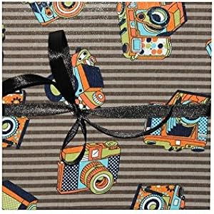 Leporello Fotoalbum mit Stoff 17x17 schwarze Seiten