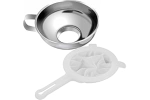 NSXIN Trichter Marmelade Große Öffnung Einfülltrichter, Edelstahl Marmeladentrichter Verstellbar Trichter für Marmelade mit Großem Durchmesser, S/L (S,Rostfreier Stahl)