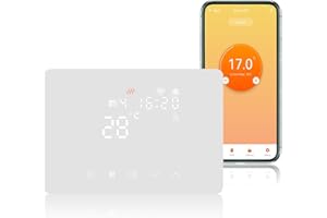 KETOTEK Termostato Caldera WiFi 220V 5A Compatible con Alexa, Intelligente Cronotermostato Calefaccion WiFi Programmabile de Pared con Controllo Smart Life/Tuya App, Contacto Seco, Blanco