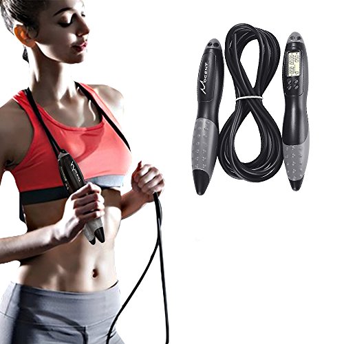 Mocent Springseil, verstellbar Kalorien Zähler Jump Springseile, Alarm Reminder Gewicht Rahmen Profi Springseil mit LCD-Display für Lady,Erwachsene,Kinder - 7