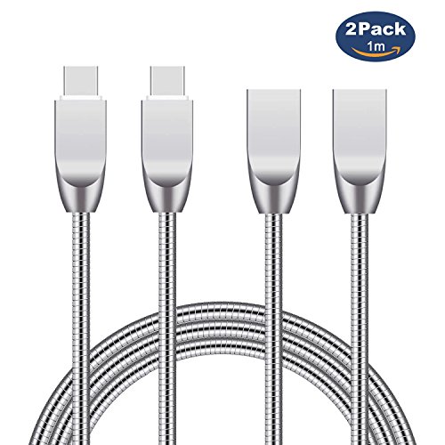 USB 3.0 Type-C Ladekabel, TUOYA [3.3Ft/1M] USB-C Kabel auf USB 3.0A Kabel Super Durable Metall Ladegerät und Sync Datenkabel Adapter - Samsung Galaxy S8, Google Nexus 5X / Nexus 6P / Pixel XL, OnePlus 2 / 3, Lumia 950 / 950XL, Huawei P10(2 Pack)