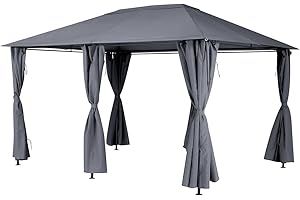 Hespéride - Tela para cenador Santorini Antracita - 3 x 4 m