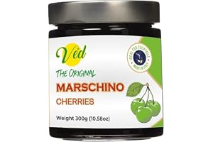 Ved Gourmet Original Gröna Maraschino körsbär - Italienska körsbär för gammaldags cocktails - Vegan Cocktail, Bourbon Körsbär