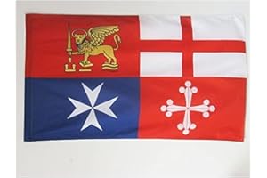 FLAGGE ITALIEN 4 SEEREPUBLIKEN 150x90cm - ITALIENISCHEN MARINE FAHNE 90 x 150 cm scheide für Mast - flaggen AZ FLAG Top Qualität
