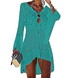 vestido pareo verde 🌞Material: este bikini está hecho de poliéster. El material es muy suave y cómodo.