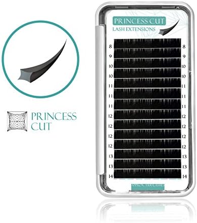 WonderLash® Diamond Eyelash Extensions Luxury Individual Eye Lashes Princess Cut (0.15 D MIX)