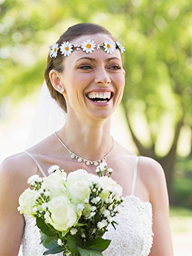 eBoot 6 Stück Mehrfarbig Blume Stirnband Kranz Floral Kranz Girland Stirnbänder mit Verstellbar Band für Festival Feier Party - 6