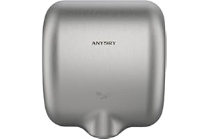 anydry 2800 Klassisch Elektrischer Händetrockner Automatisch 8-12 Sekunden Schnell Trocken Wandmontage Gebürstet Edelstahl 1400-1650W.