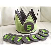 Geburtstagskrone Punkte Grün Lemon Handmade by Sinchns Bastelzauber