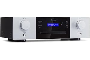 Auna CD-1000 DG, Reproductor USB, MP3 Con Mando a Distancia, Pantalla LED, Lector CD, Aluminio, Plateado