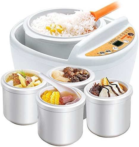 yxhflo The Stew Pot Ceramic Water Full Automatic Double Boil Soup Pot Of Congee Soup Pot Of Bird'S Nest The Stew Pot, White