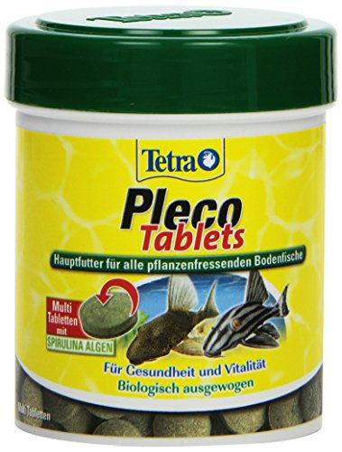 Tetra Pleco Tablets (Grünfutter-Tabletten mit hohem Anteil an Spirulina-Algen, Hauptfutter für alle pflanzenfressenden Bodenfische und scheuen Zierfische), 275 Tabletten Dose