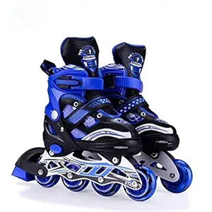 KAVID Inline Skating Size Adjustable All Pure PU-Alloy Wheels of Aluminum L (38-43)