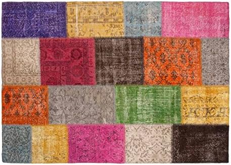 Yagmur:Multi-Colour Patchwork Carpet Overdyed Handmade in Turkey Buy Online in All Sizes (300cm x 400cm / 9' 10.1'' x 13' 1.4'')