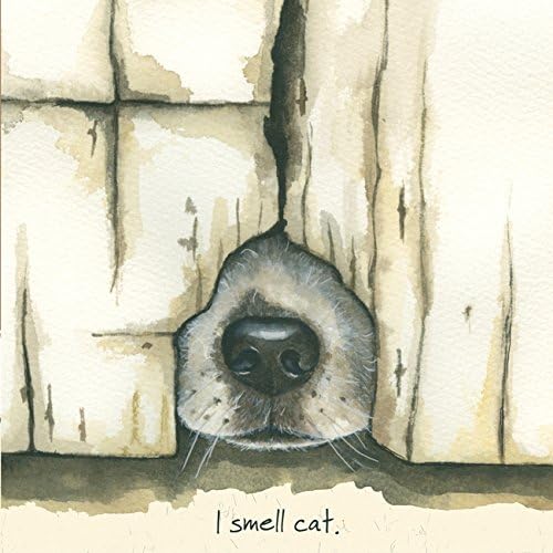 I Smell Cat Scruffy Mutt Jack Beagle Hound dog Blank Greeting Card