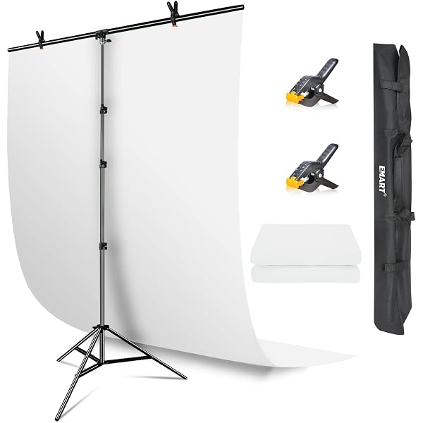 IMounTEK Hintergrundständer T-Form 1,5x1,8 M – Verstellbarer Fotoständer Mit 6 Klemmen & Tragetasche