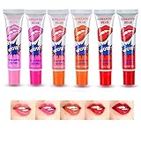 Daorier Lot de 6 Couleurs Waterproof Longue Durée Effet à Lèvres Liquide Beauté Brillant Rouge à Lèvres Tatouage Magique Couleur Peel Off Mask Tint Rouge a Levres Waterproof