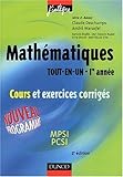 Mathématiques Tout-en-un, 1ère année : Cours et exercices corrigés