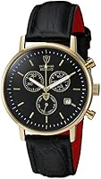 Detomaso Men's Quartz Watch MILANO Chronograph Gold/Black DT1052-K with Leather Strap