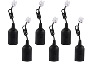 6 x E27 Light Socket with Cable - Black