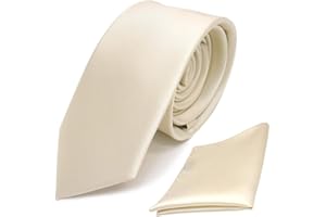 TigerTie - schmale Designer Krawatte Einstecktuch in einfarbig uni